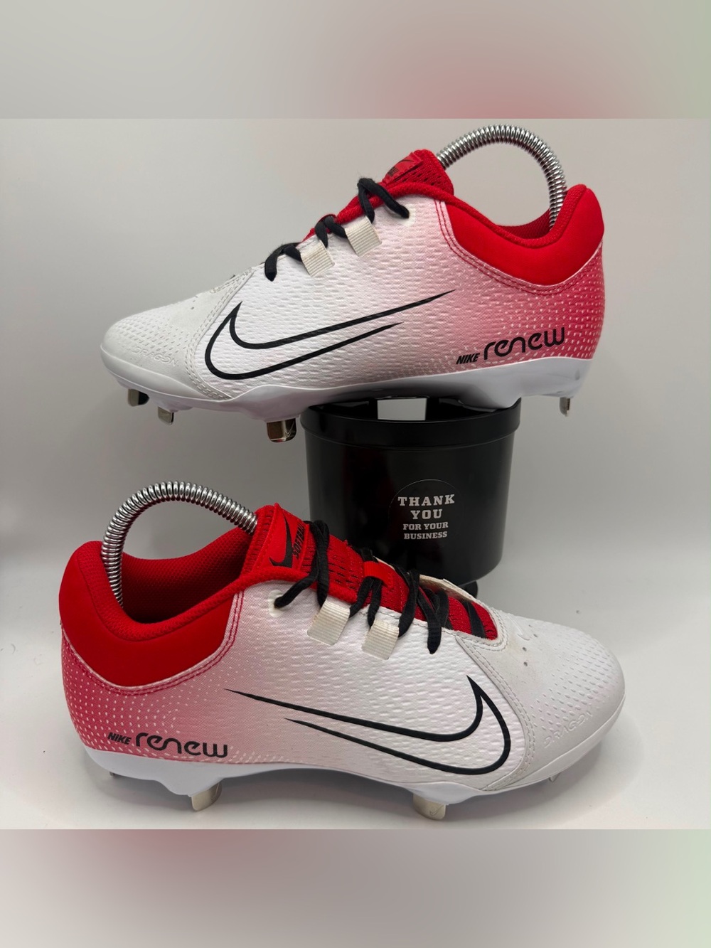 Nike Hyperdiamond 4 Elite Women’s Size 7 Softball Metal Cleats Red White